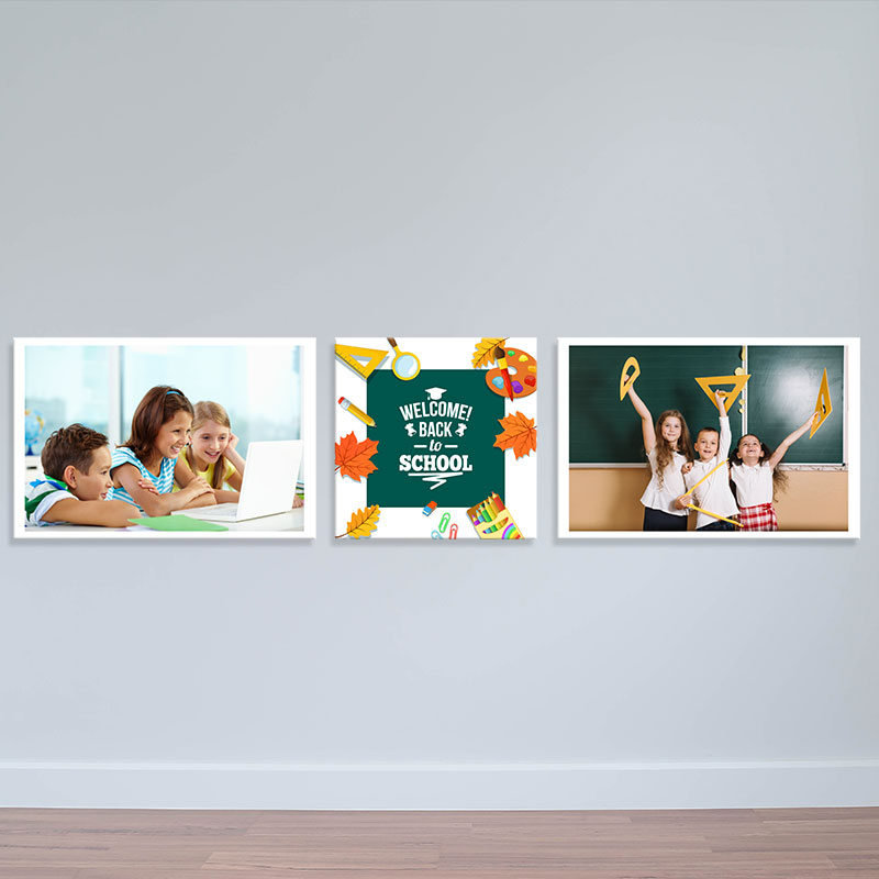 Bộ 3 tranh treo tường phòng học sáng tạo W2198