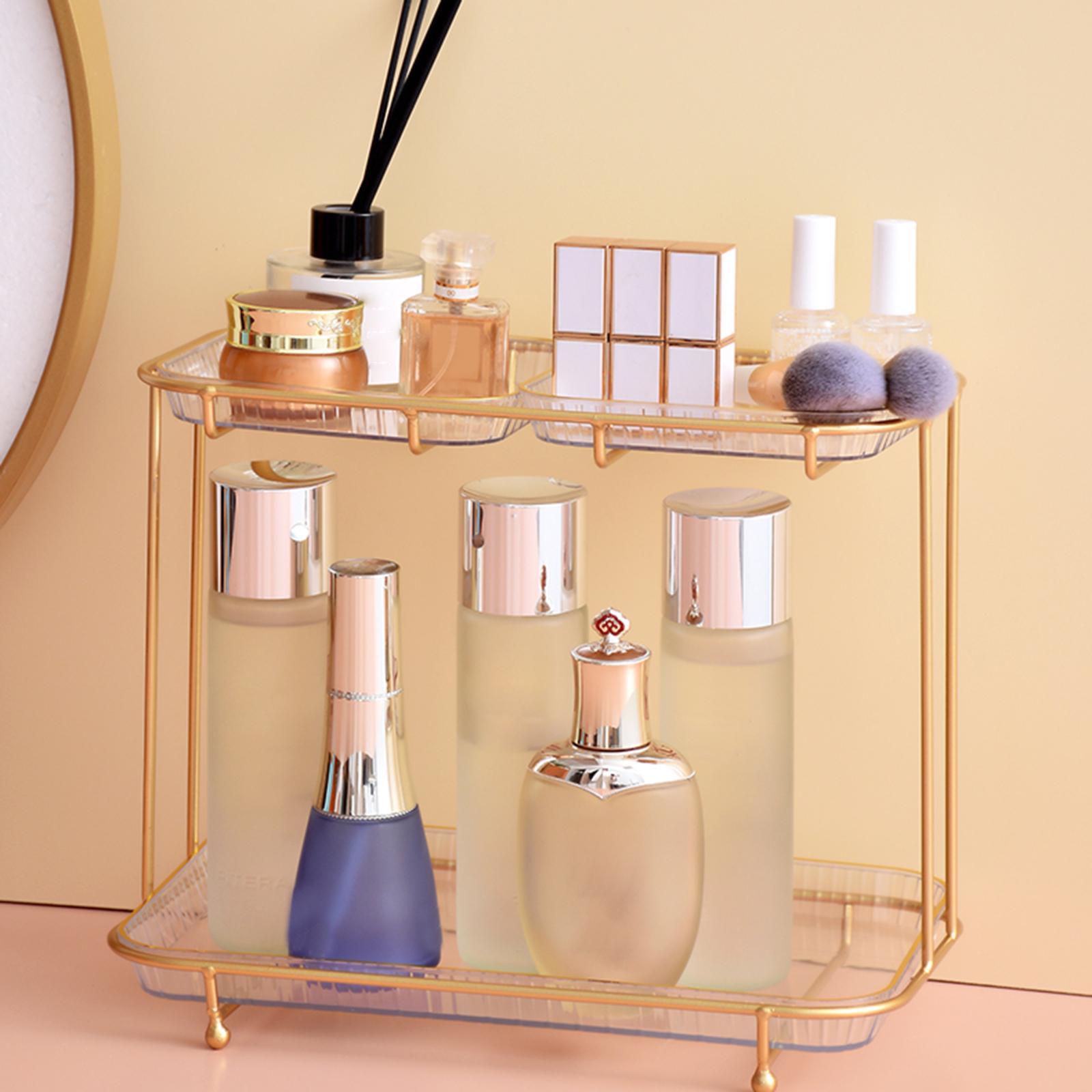 Shelf bathroom counter makeup holder display White