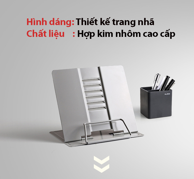 Giá Đỡ đỡ sách, đọc sách, đỡ điện thoại máy tính bảng đa năng chống cận Hợp Kim Nhôm Cao Cấp có thể điều chỉnh chiều cao. Hỗ Trợ Chống Mỏi Cổ, Vai, Gáy. Hàng Chính Hãng KitAcoom