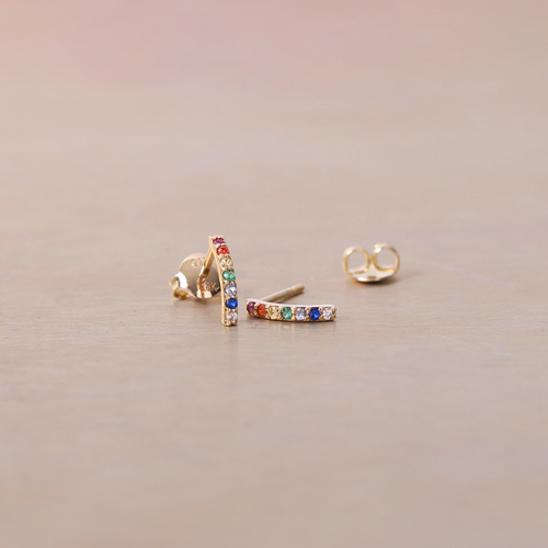 Bông tai bạc cầu vồng cao cấp sang trọng cá tính Gix Jewel BT18