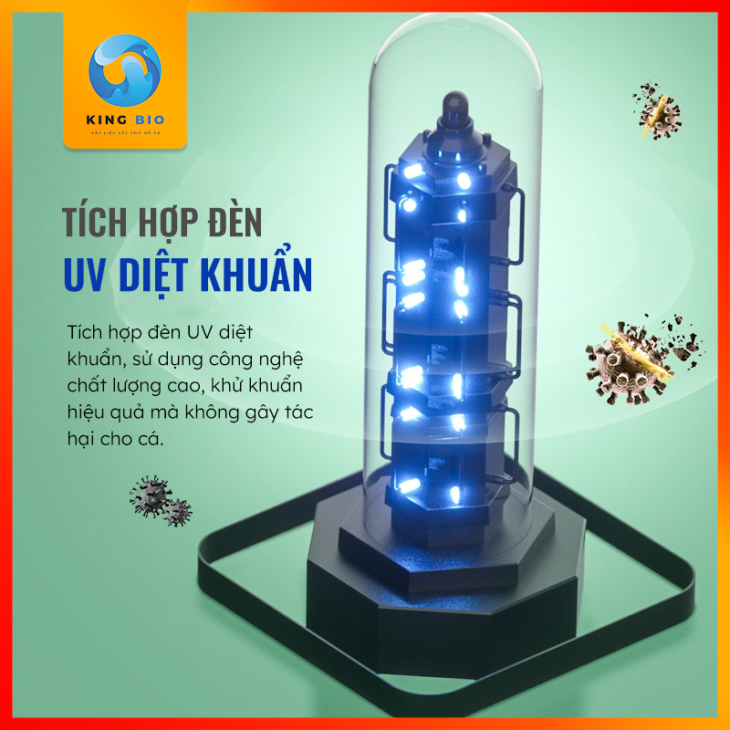 Lọc thác cao cấp Yee có tích hợp đèn UV diệt khuẩn cho bể cá thủy sinh