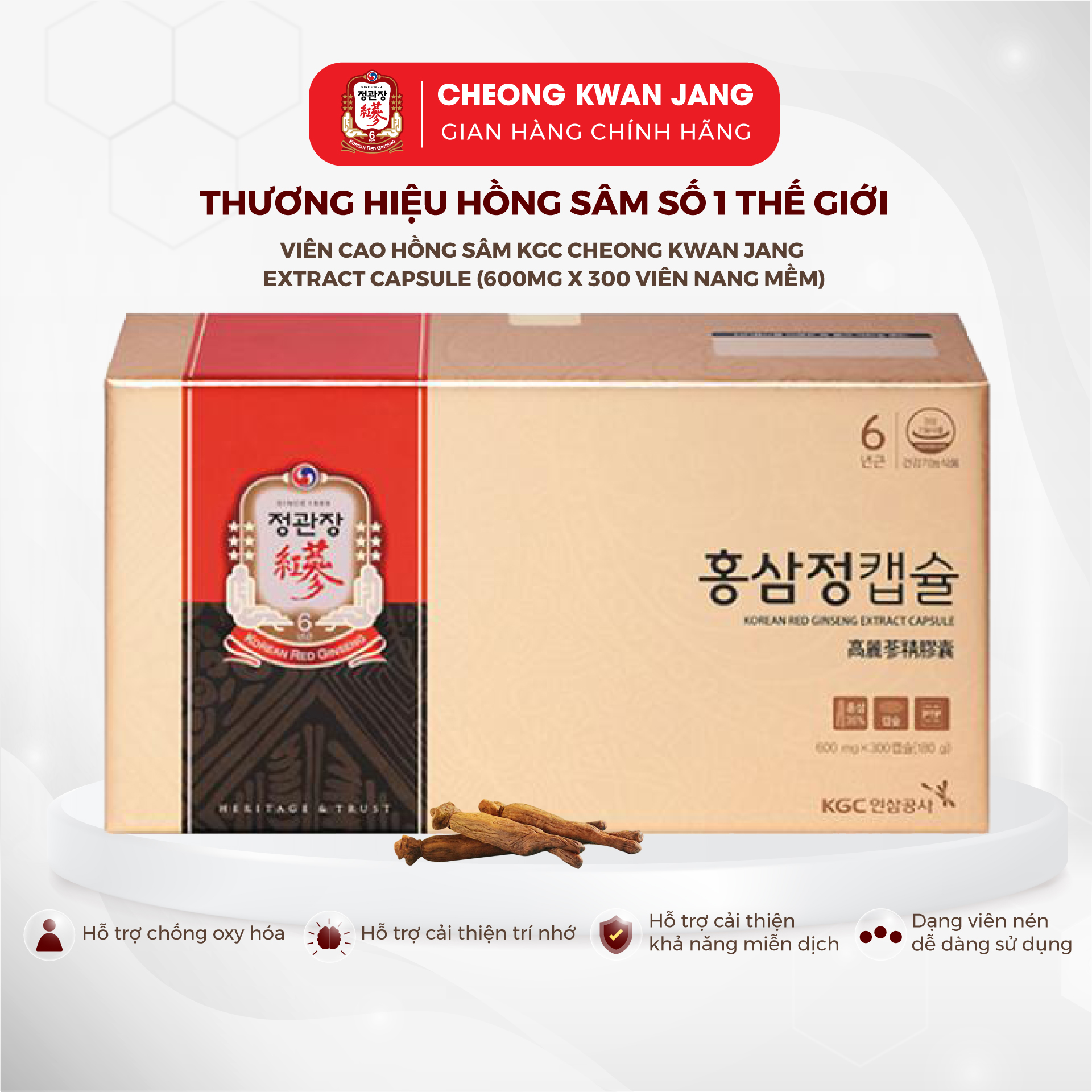 Viên Nhộng Hồng Sâm KGC Extract Capsule