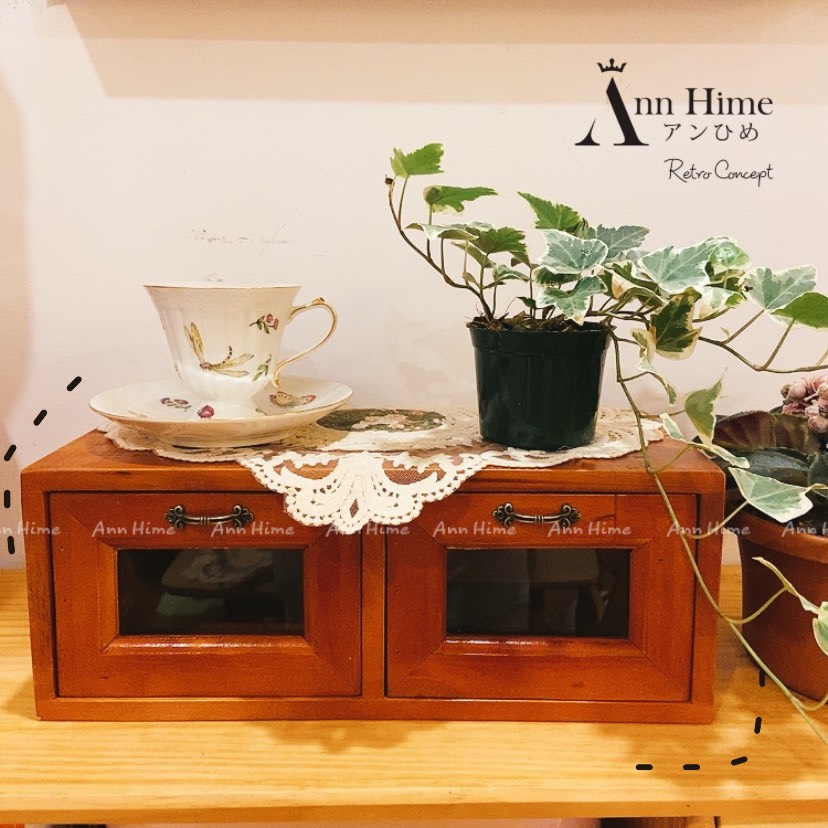 Hộp Đựng Trang Sức Gỗ Kiểu Retro Cổ Điển Có Ngăn Kéo Sp24