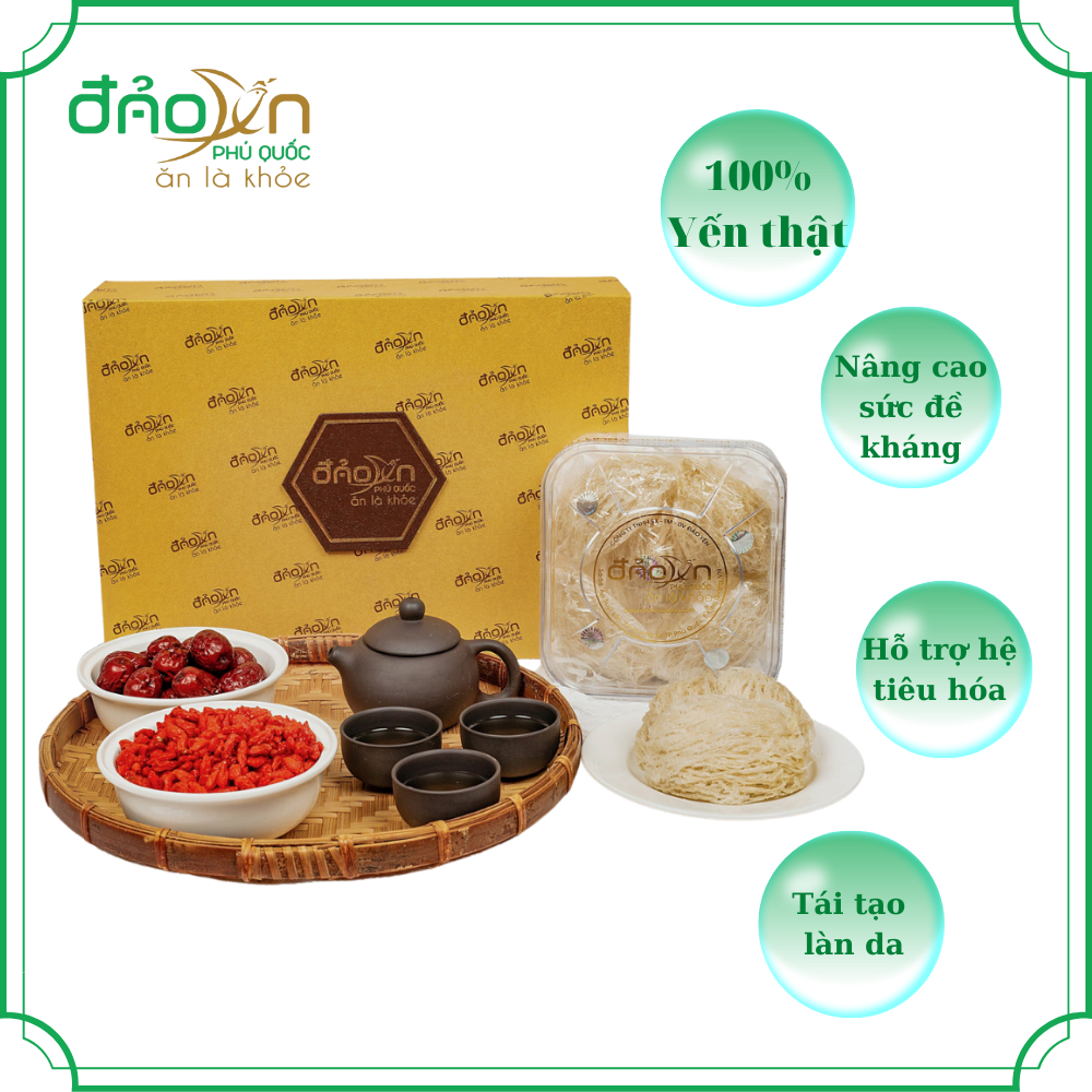 Yến sào Đảo Yến Phú Quốc -Tổ yến Trắng tinh chế nguyên sợi, 100% khai thác tại đảo Phú Quốc, tốt cho bà bầu và bé