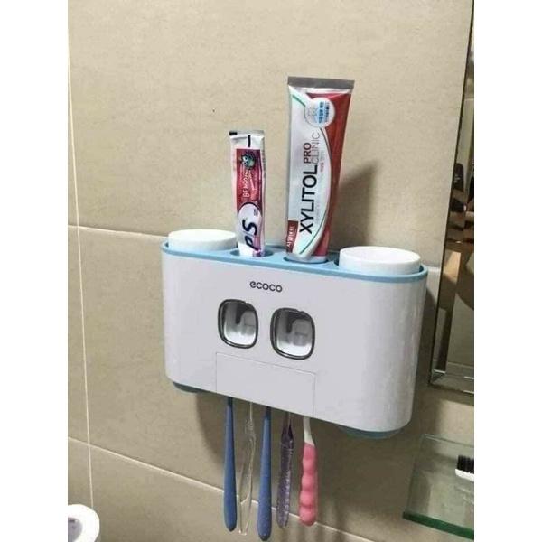 Bộ nhả kem đánh răng 4 cốc có chỗ treo bàn chải