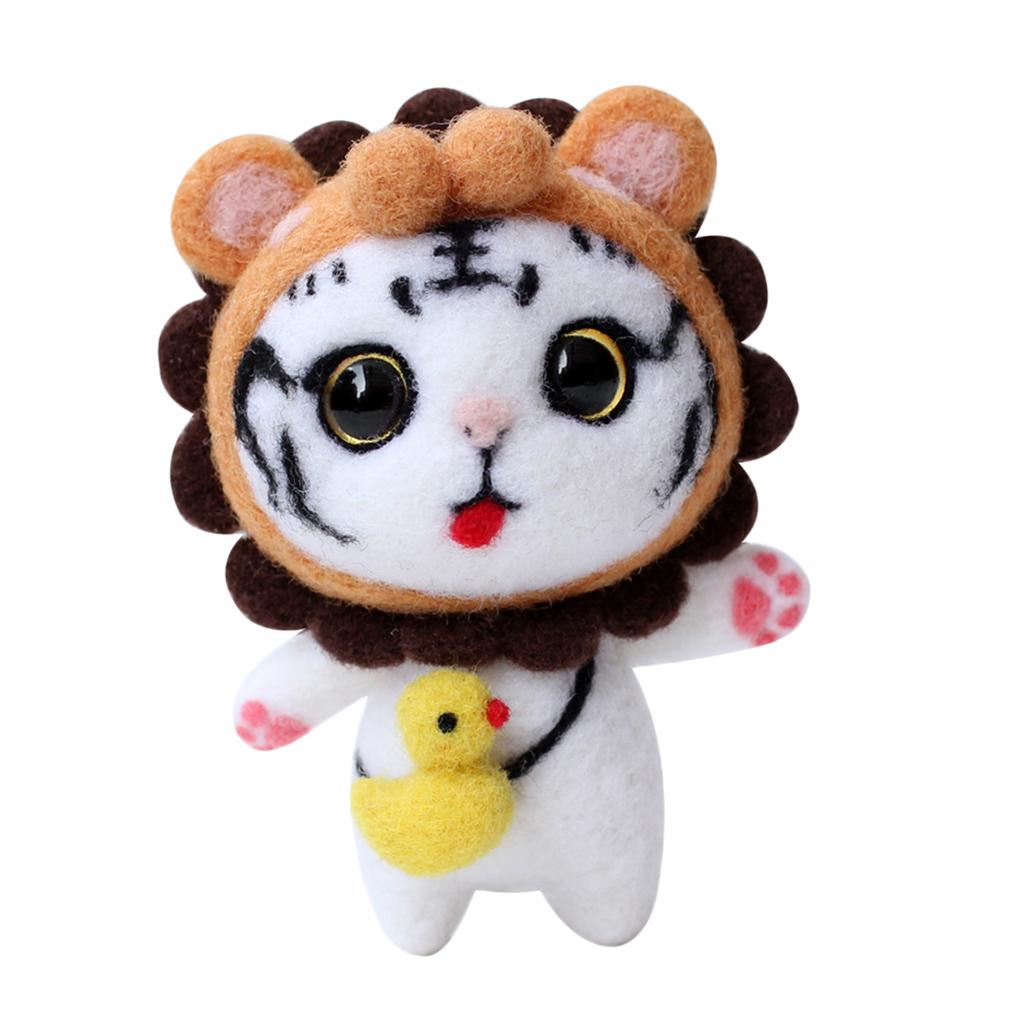 1 Set Cat Shape Felting Kit Felting Wool Handmade For Kids DIY Craft