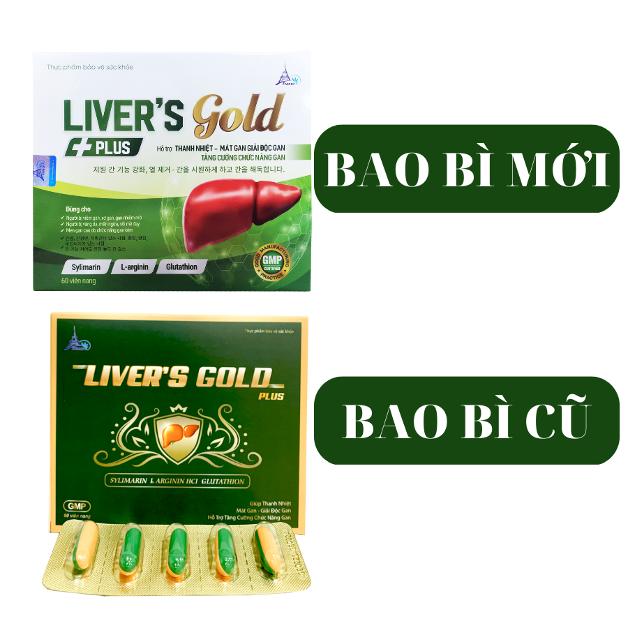 Viên Uống Tăng Cường Chức Năng Gan Cho Người Men Gan Cao Gan Nhiễm Mỡ Viêm Gan Liver Gold plus ( Hộp 60 viên )