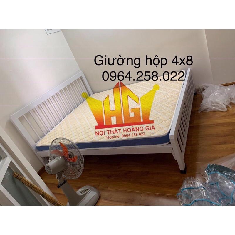 Giường sắt khung hộp ngang 1m6 dài 2m tphcm.