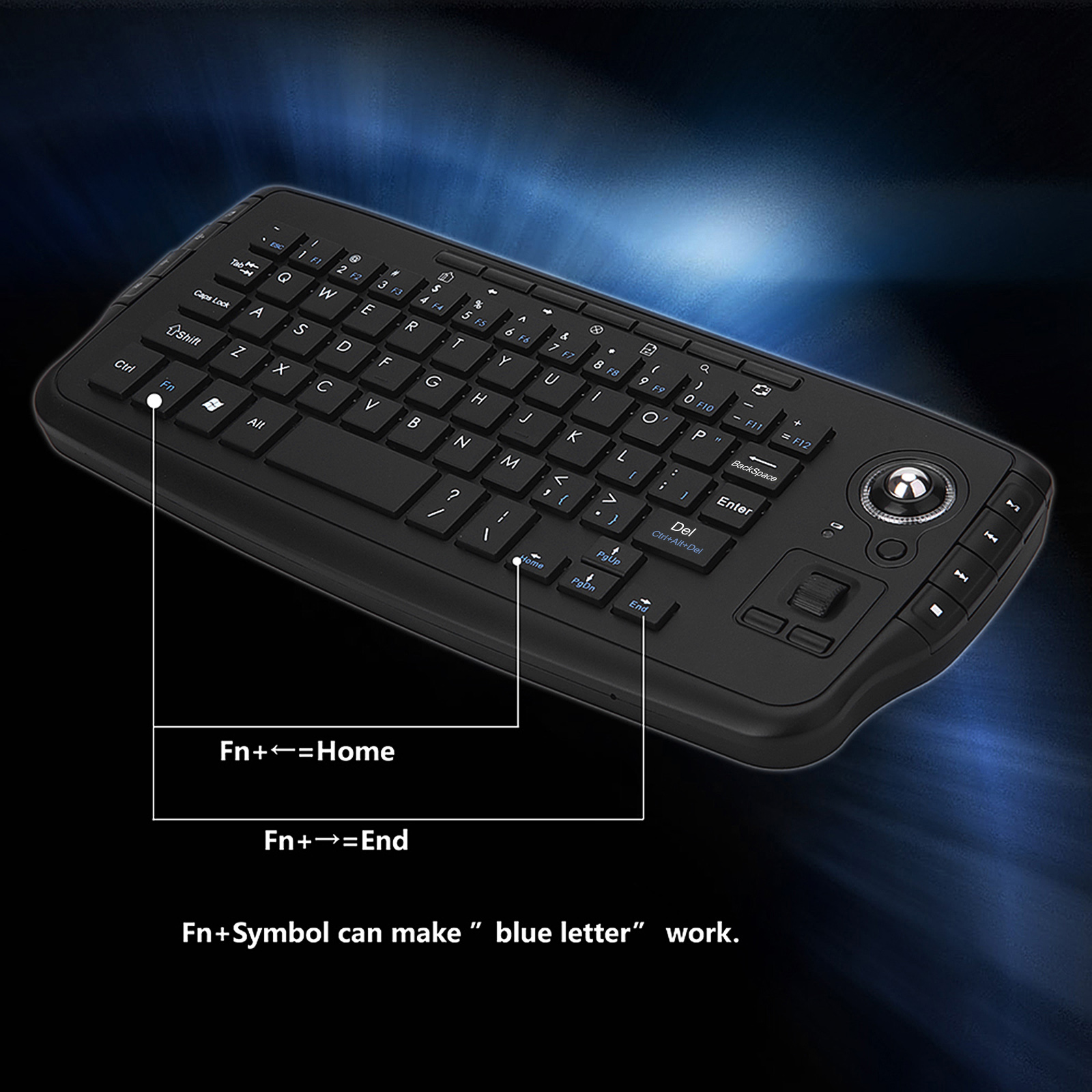Bàn Phím Không Dây E30 2.4GHz Với Chuột Trackball Điều Khiển Từ Xa Bằng Bánh Xe Lăn Cho Android TV Box TV Thông Minh PC Máy Tính Xách Tay