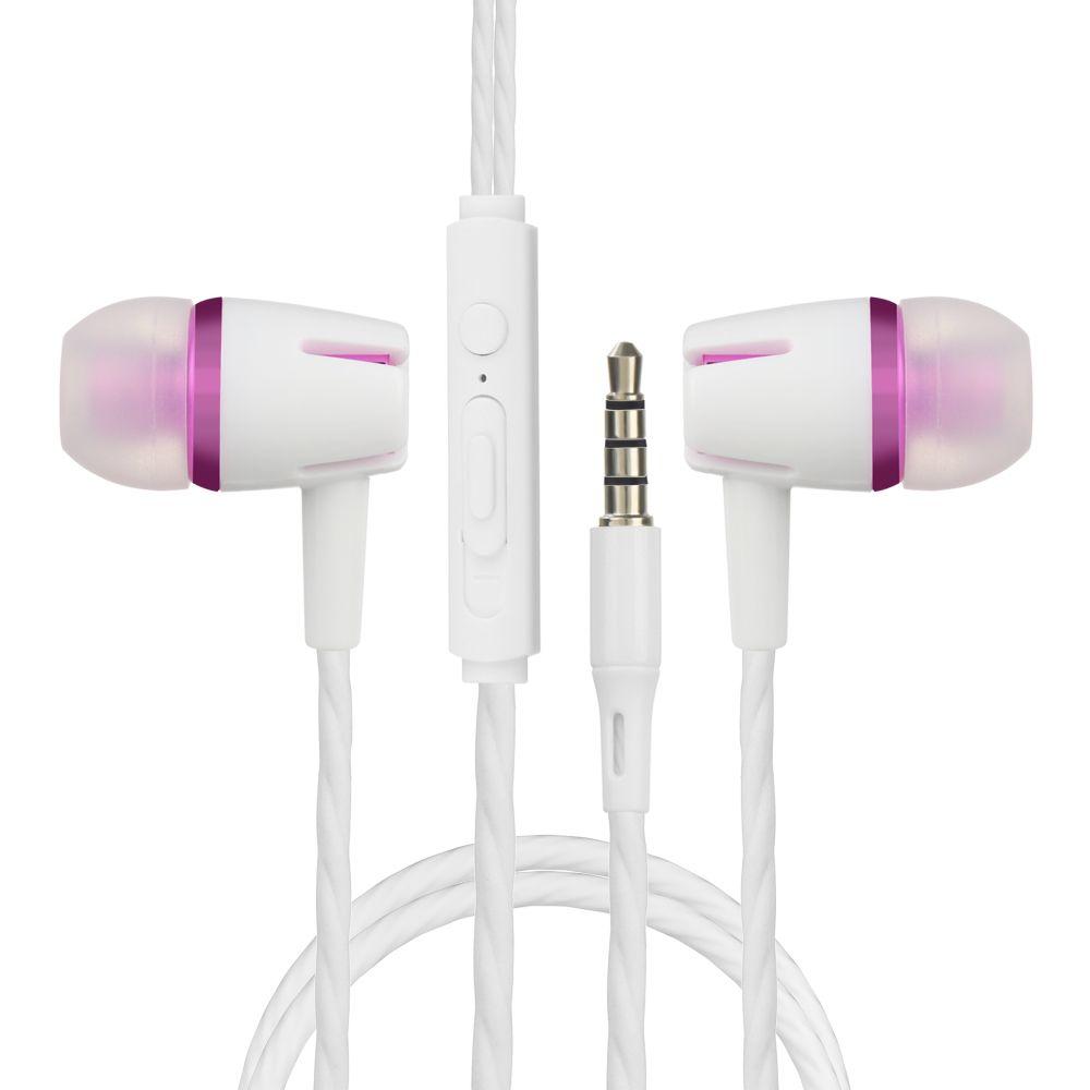 Tai nghe có dây chất lượng cao Thương hiệu mới Âm thanh nổi trong tai Cáp dệt kim loại 3,5 mm Tai nghe Tai nghe dành cho máy tính xách tay Quà tặng điện thoại thông minh Headpho Màu sắc: đỏ-B