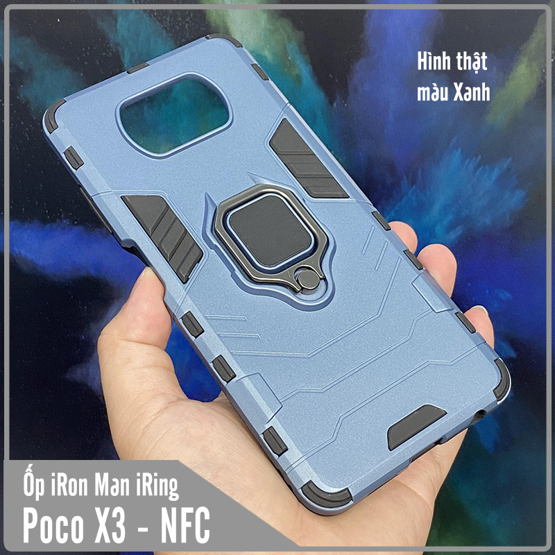 Ốp lưng cho Xiaomi Poco X3 NFC iRON - MAN IRING Nhựa PC cứng viền dẻo chống sốc