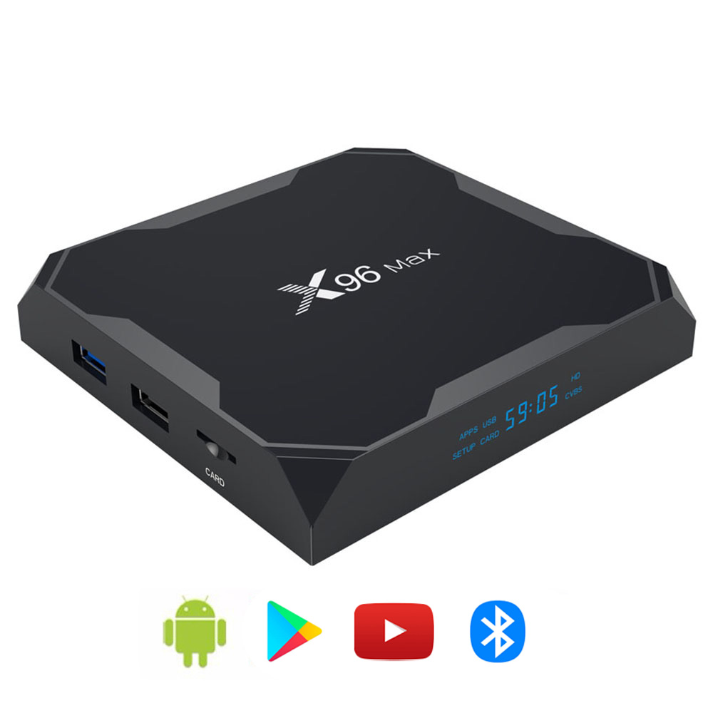 Android tivi box x96 max 4GB RAM wifi kép có điều khiển giọng nói cử chỉ và bộ ứng dụng giải trí - Hàng Nhập Khẩu