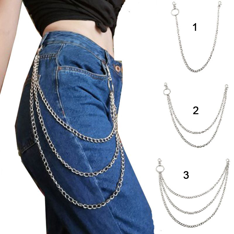 Dây xích 1-3 lớp phối quần jeans quần dài thời trang cá tính