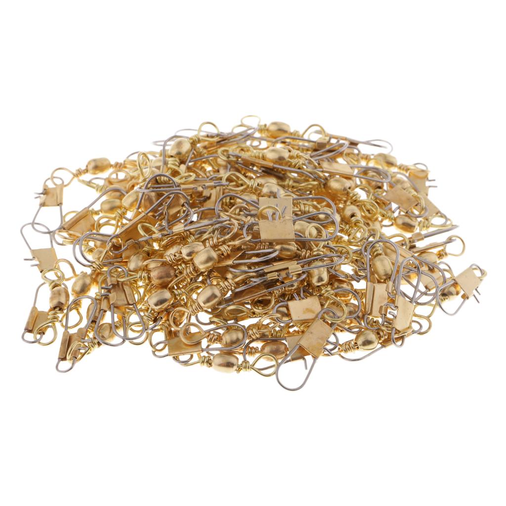 100pcs Fishing Rolling Barrel Swivel Interlock Snap Solid Rings