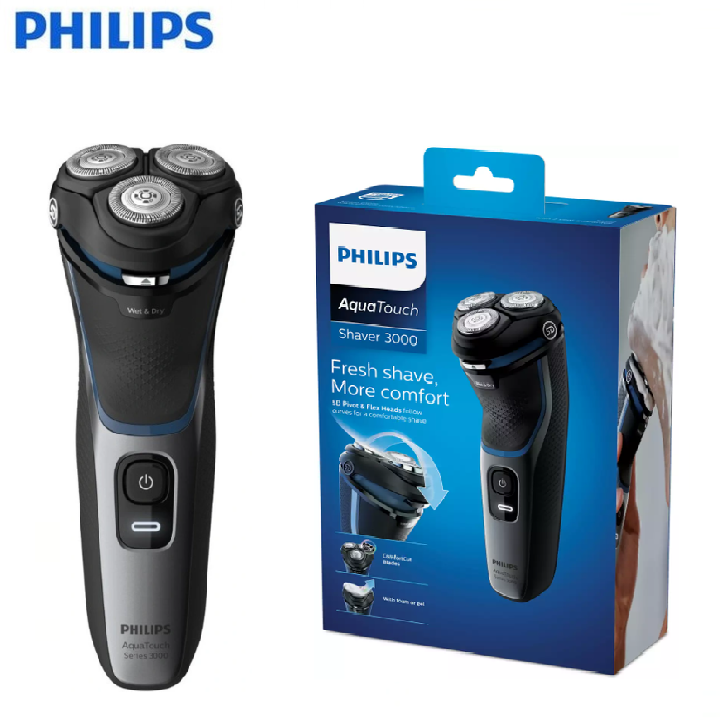 Máy cạo râu khô và ướt Philips AquaTouch dòng 3000 S3122/51 - Đầu cạo 5D Pivot &amp; Flex - HÀNG NHẬP KHẨU