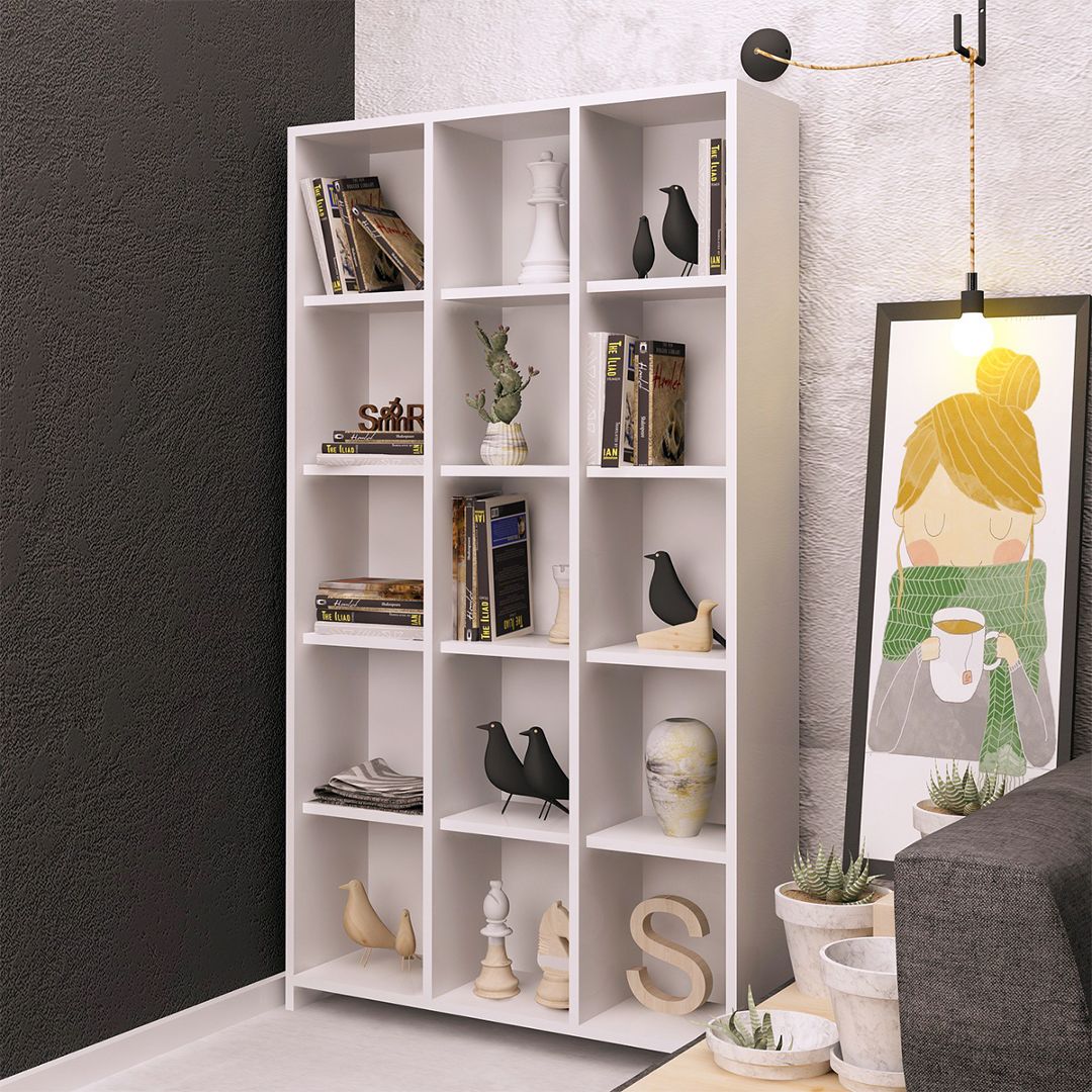 Kệ sách gỗ MDF thiết kế thông minh tiện nghi SMLIFE Bridewood