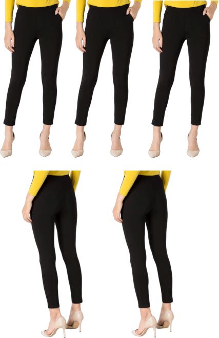 Bộ 5 Quần Legging Vicci dáng dài nâng mông màu Đen