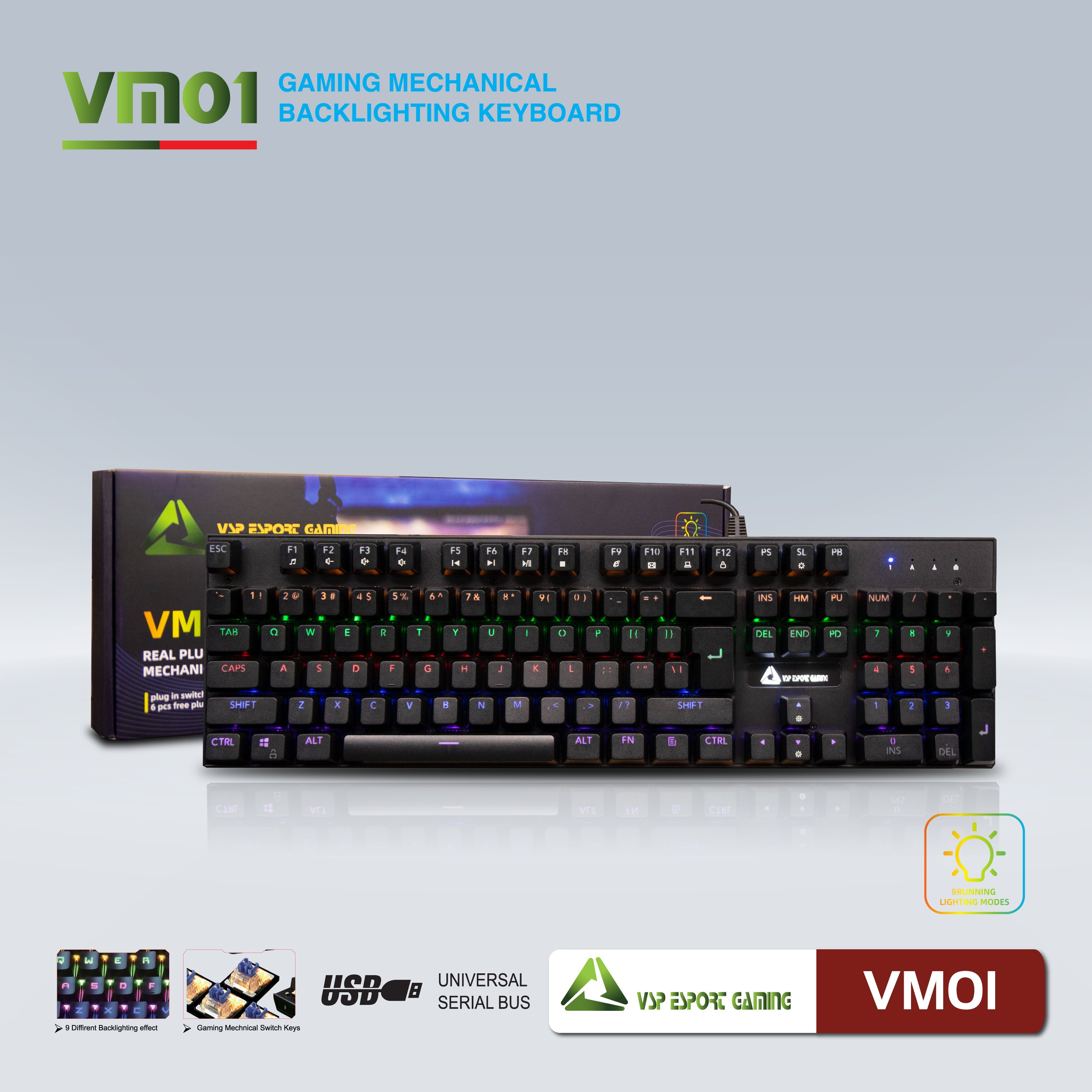 Bàn phím VSP eSport Gaming VM01 - JL - HÀNG CHÍNH HÃNG