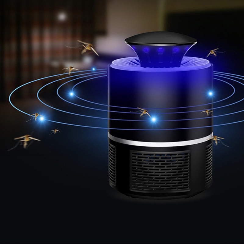 Máy diệt côn trùng không gây tiếng ồn, thiết kế nhỏ gọn sử dụng 6 đèn led tím để thu hút muỗi V2 ( Tặng kèm 03 nút kẹp cao su đa năng ngẫu nhiên )