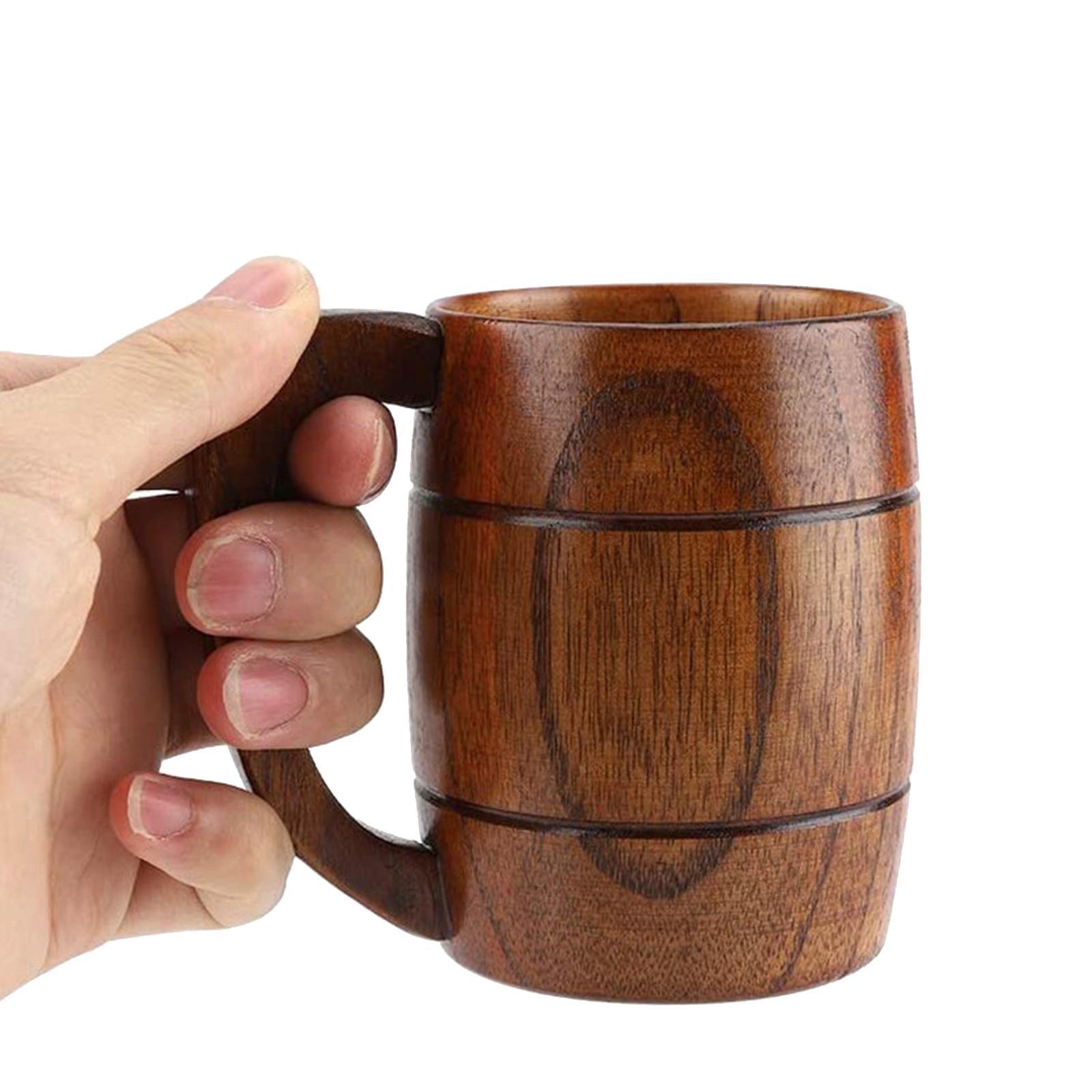 Wood Beer Mug Camping Cup Coffee Cup Vintage 400ml for Home