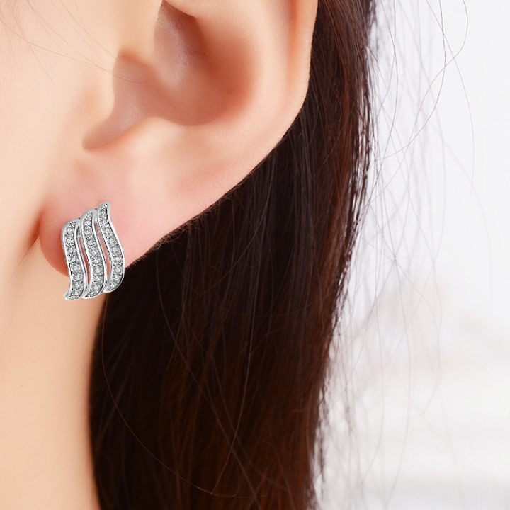 Bông tai đôi cánh nạm đá BHBT424