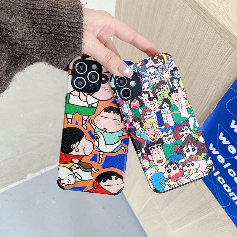 Case Xiaomi Redmi Note 11 11S 10 10S 9S 9 8 Pro 4G 9A 9C Poco M4 X3 GT F3 F2 M3 Pro 5G Soft Straight Edge Phone Case Precise Hole Motif Shinchan and Family