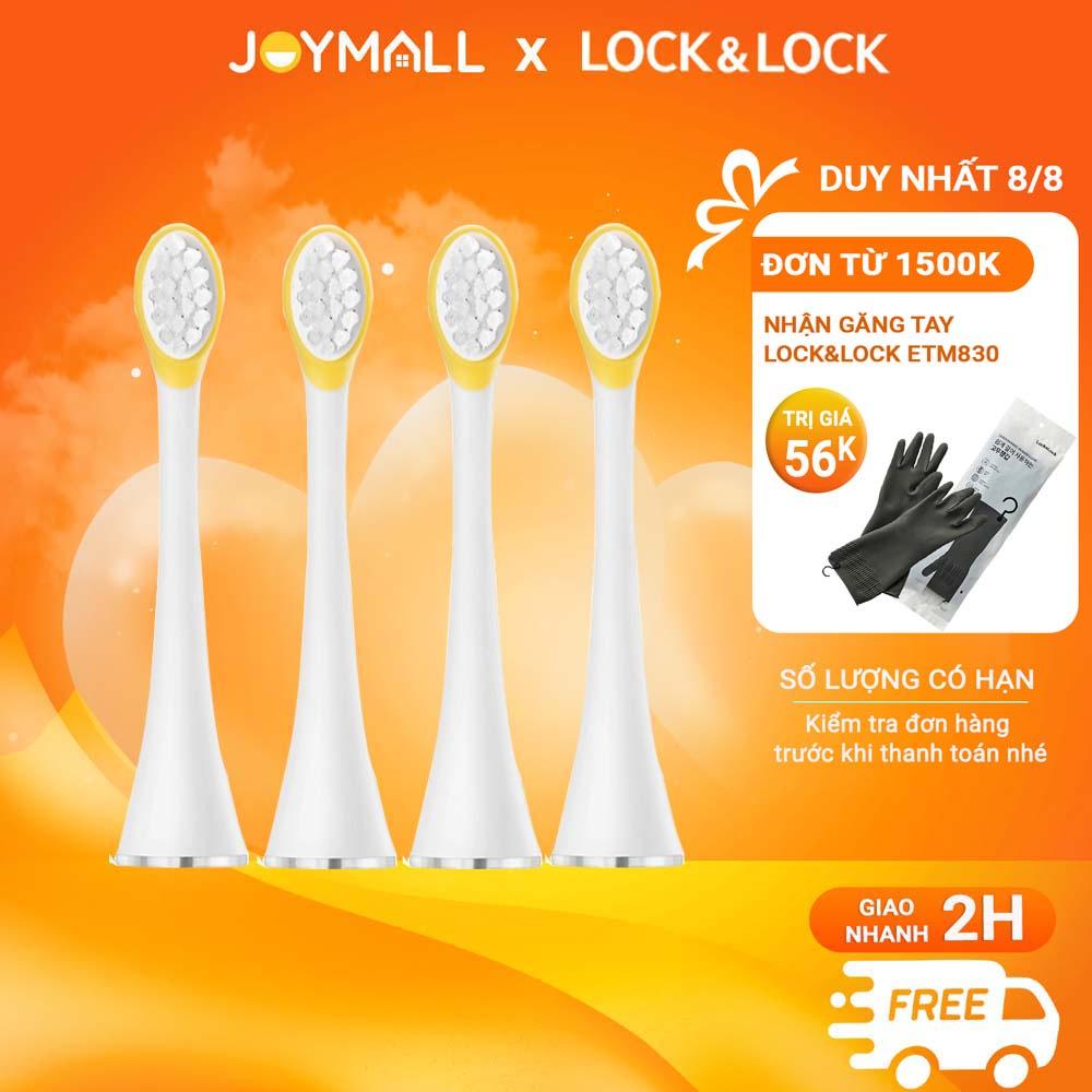 Bộ 4 đầu bàn chải điện cho bé Lock&amp;Lock ENR226WHT-RB - Hàng chính hãng, lông chải mềm - JoyMall