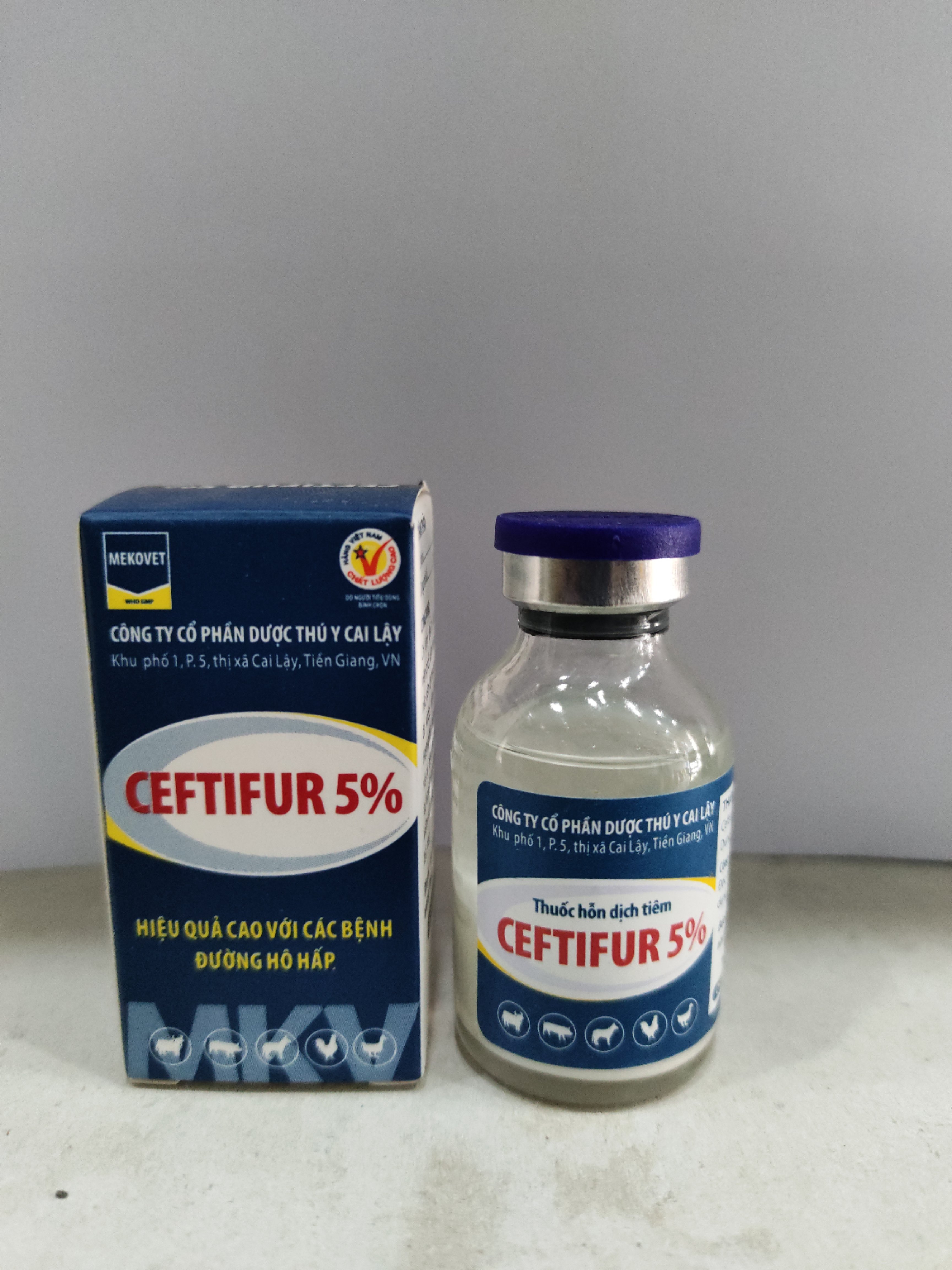 Thuốc hỗn dịch tiêm CEFTIFUR5 hiệu quả cao với các bệnh đường hô hấp,an toàn trên thú mang thai