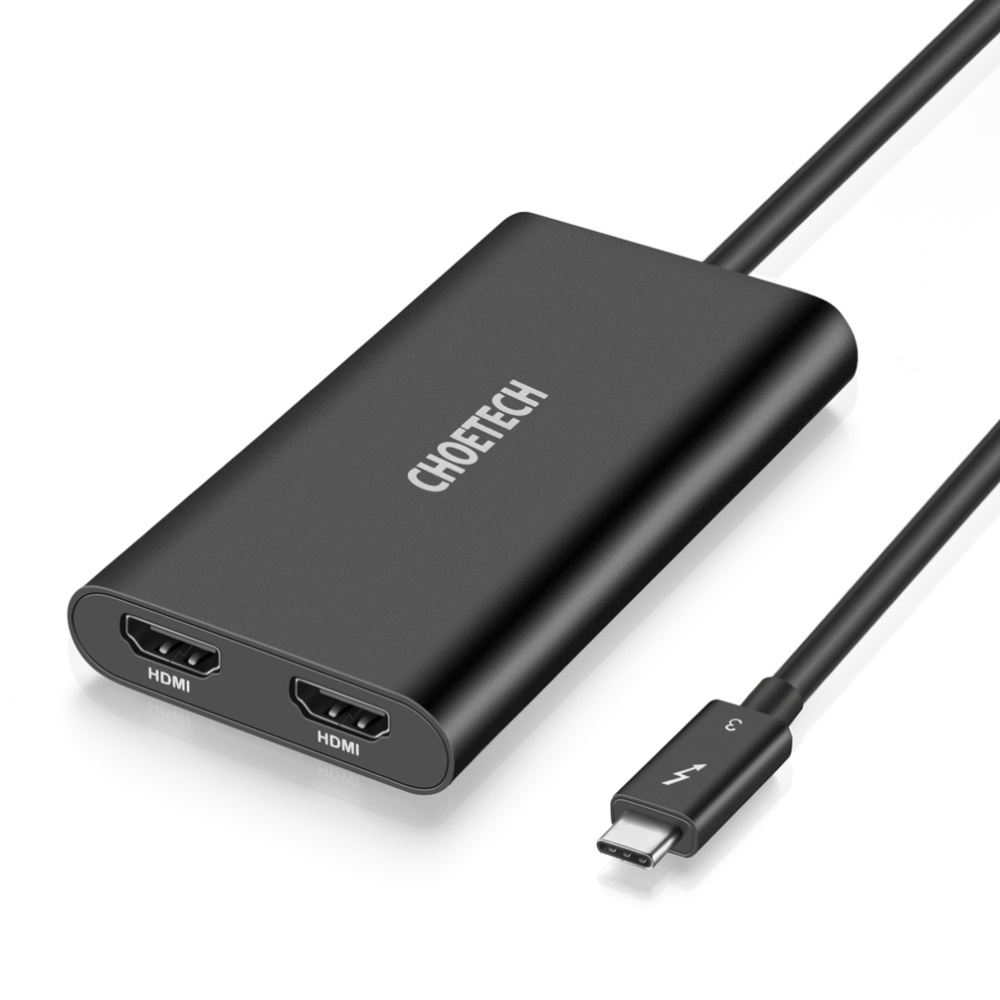 HUB chuyển đổi từ Thunderbolt 3 Type C sang 2 cổng HDMI CHOETECH Thunderbolt 3 to Dual HDMI Adapte HUB-H07 ( HÀNG CHÍNH HÃNG)