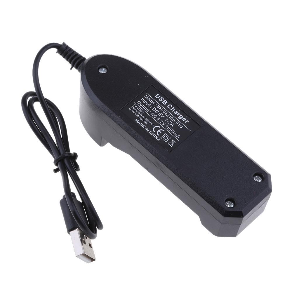 Premium Battery Charger For 18650 Lithium Rechargeable Batteries USB Cable