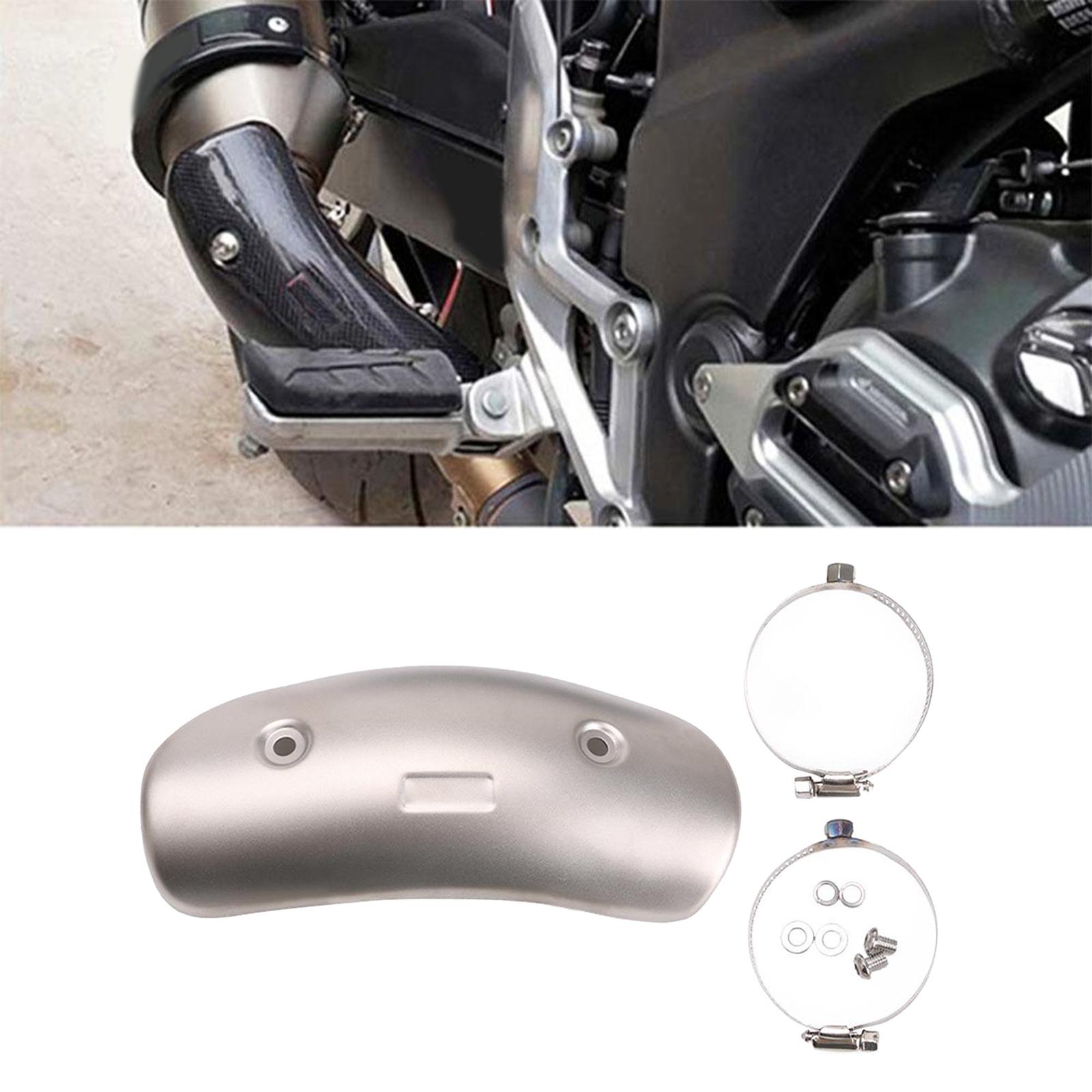 7.7" Motorbike Exhaust Heat Shield Cover Middle Pipe Guard Kit Silver