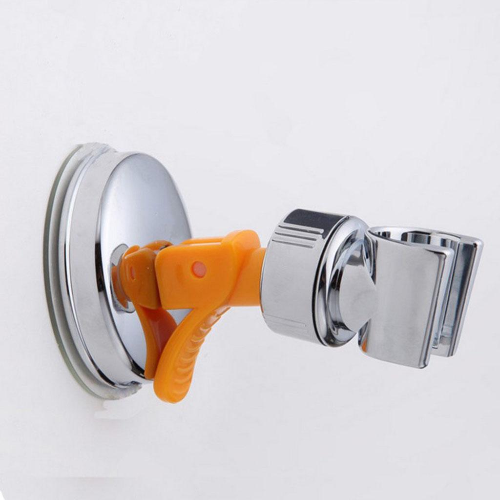 Adjustable Shower Head Holder with Suction Bracket Chrome ABS No Drilling