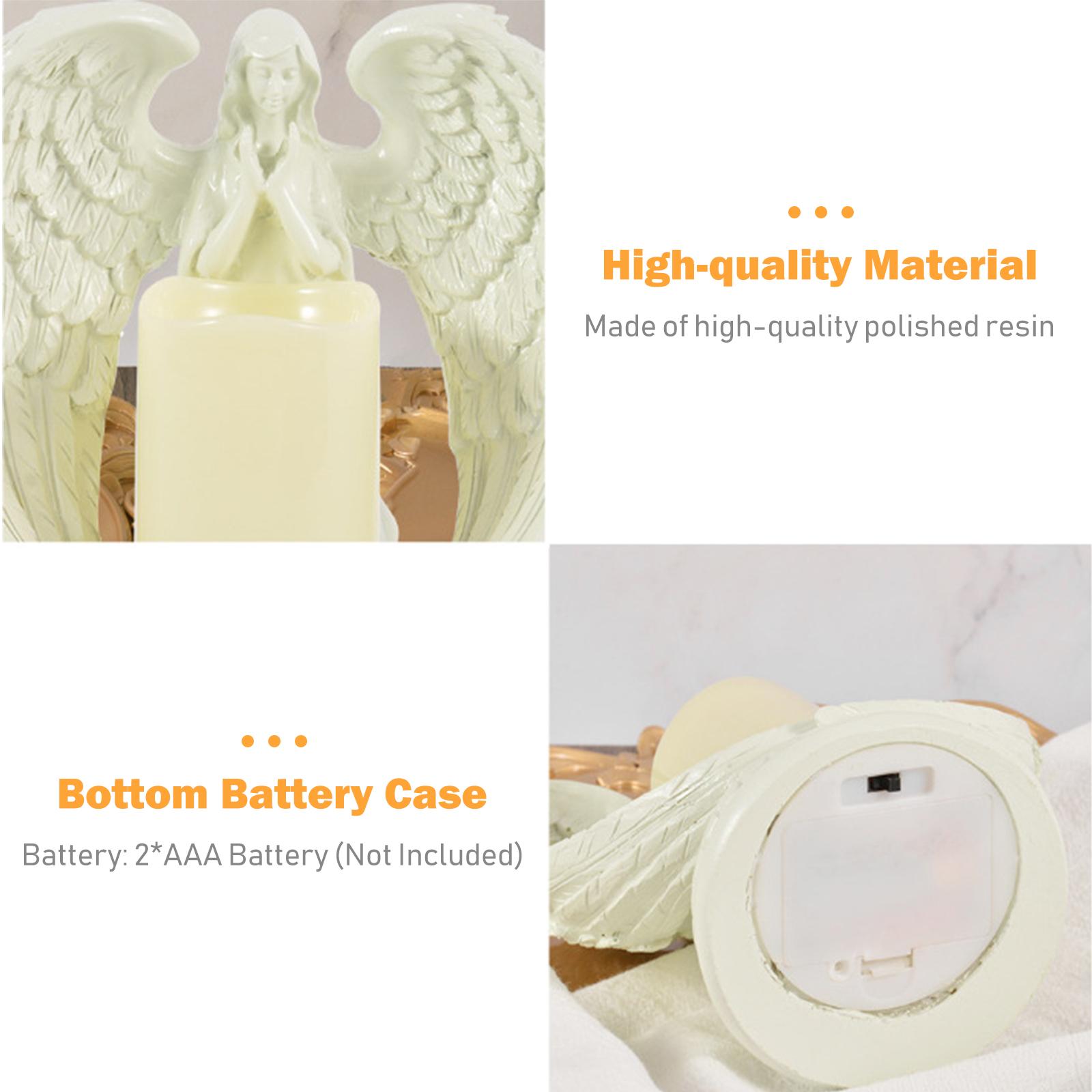 Angel LED Candle Angel Figurines Flameless Candles Flickering Commemorate Angel Candles Home Party Memorial Decor