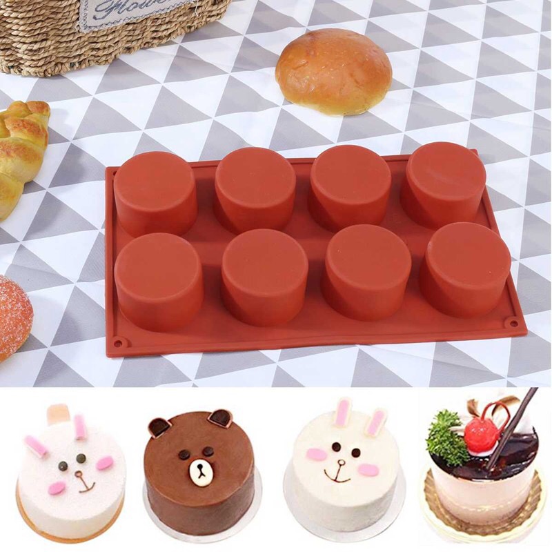 Khuôn silicon 8 khối tròn