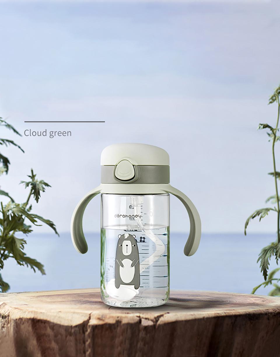 Dorahoney Nước Sữa Cho Bé Bú Bình Chuẩn 240Ml Chống Đầy Hơi Tritan Kid Cho Bé Sippy Cup Có Tay Cầm Cho Bé