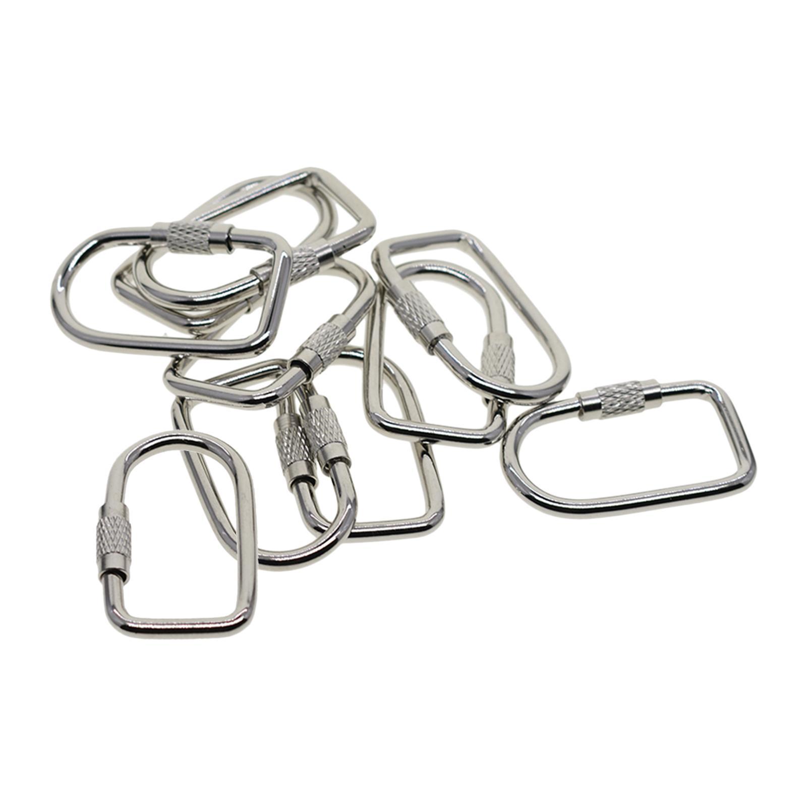 10x Locking Carabiner Carabiner Clip Lightweight Locking Clips Sturdy Screw Lock Buckle DIY Keychain Clips for Outdoor Bags Indoor Backpack