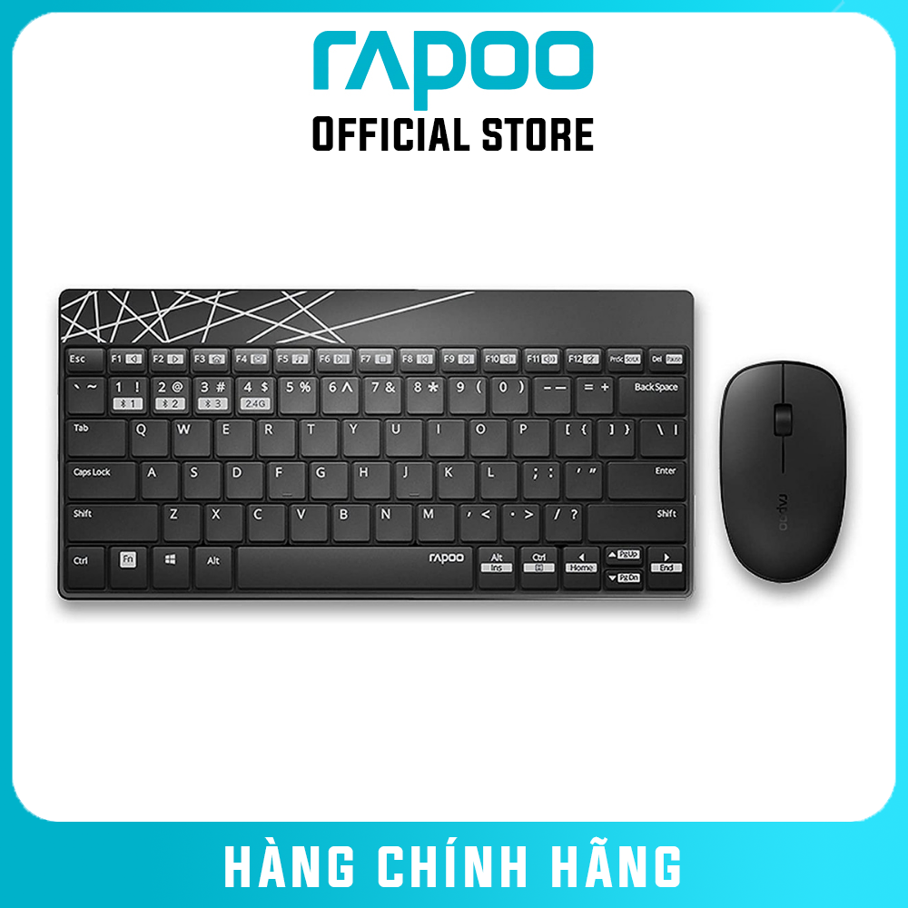 Bộ Bàn Phím Và Chuột Không Dây RAPOO 8000S - Hàng Chính Hãng