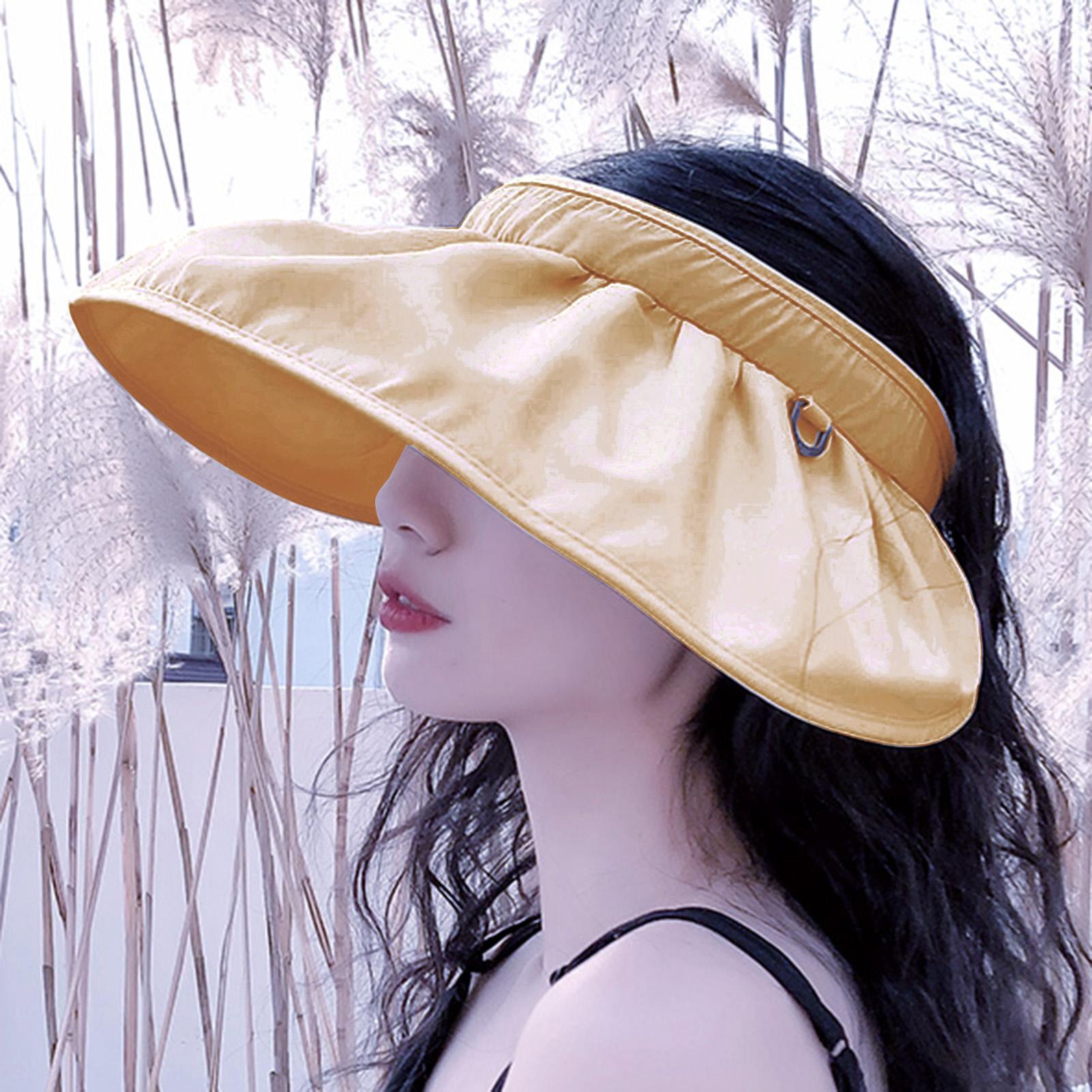 Mũ rộng vành hở đầu che nắng cho nữ Được làm từ cotton và polyester, tạo cảm giác thoải mái khi đội