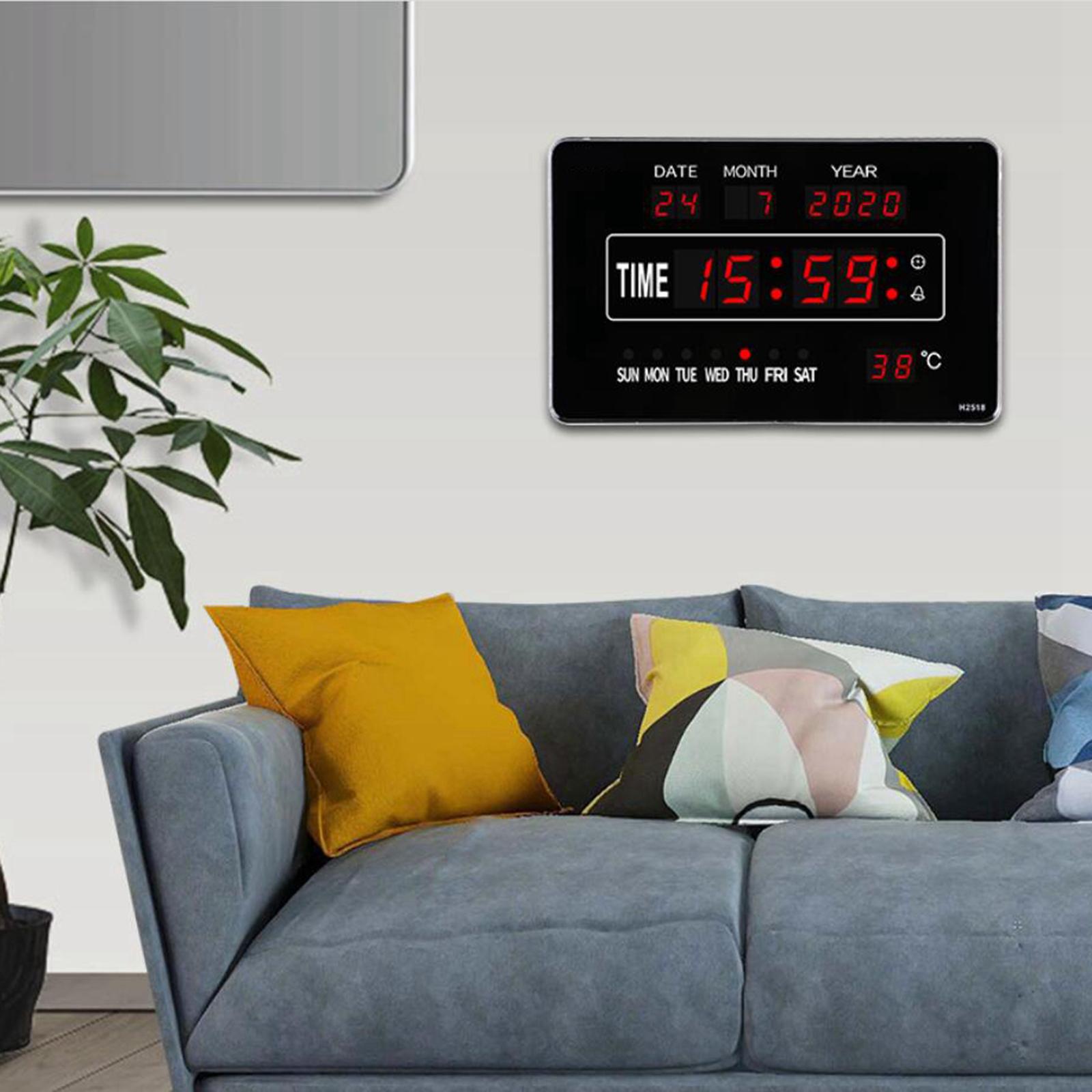 24 Hours Display LED Digital Alarm Clock Display Bedside Clock Easy to Read, Show Indoor Temperature