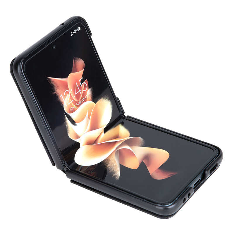 Case bao da chống sốc cho Samsung Galaxy Z Flip 3 trang bị chân chống giá đỡ điện thoại hiệu Nillkin Qin Vegan (bảo vệ máy cực tốt, chất liệu da thật cao cấp, thiết kế thời trang cá tính) - hàng nhập khẩu