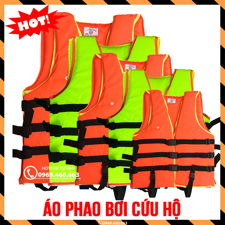 Áo Phao Bơi Số 6 Sức Nâng &lt;=75kg. Áo Phao Cứu Hộ, Cứu Sinh Hàng Đẹp Cho Trẻ Em và Người Lớn