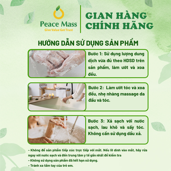 Dầu Gội Xả Thảo Mộc Peace Mass 300ml