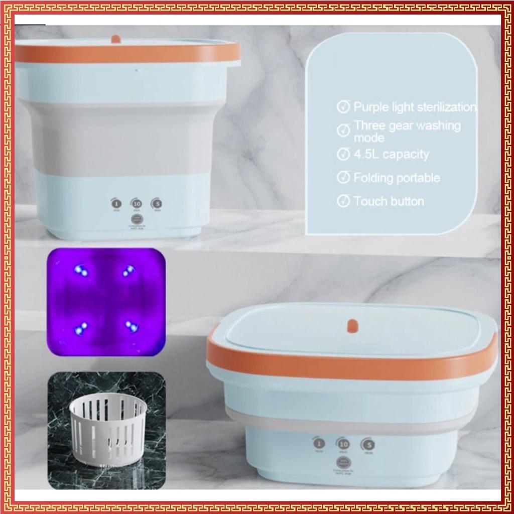Máy giặt mini xếp gọn với chức năng sấy Khô Turbo tia UV kháng khuẩn 4.5L