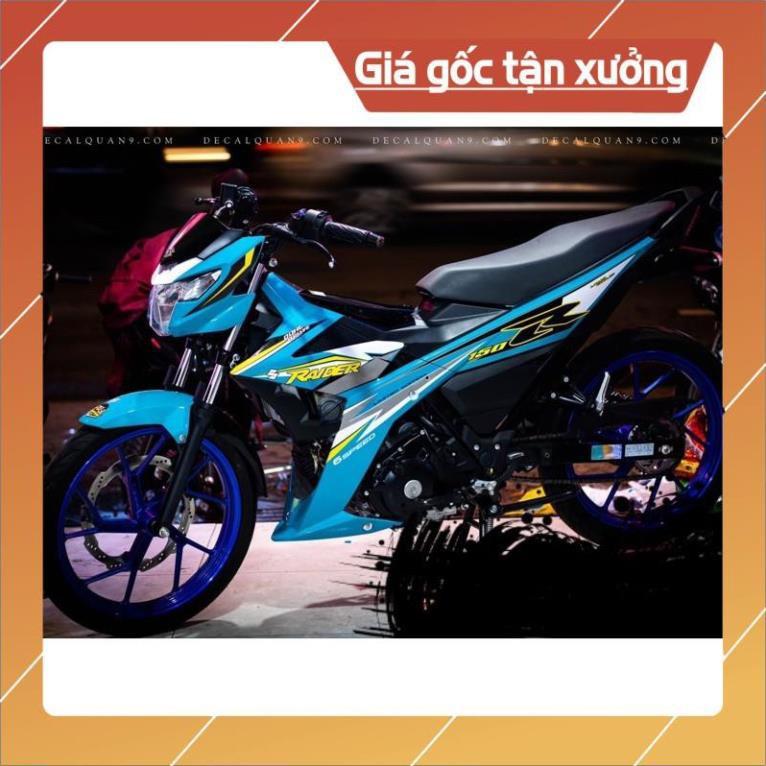 Tem rời Raider Fi dán xe xanh