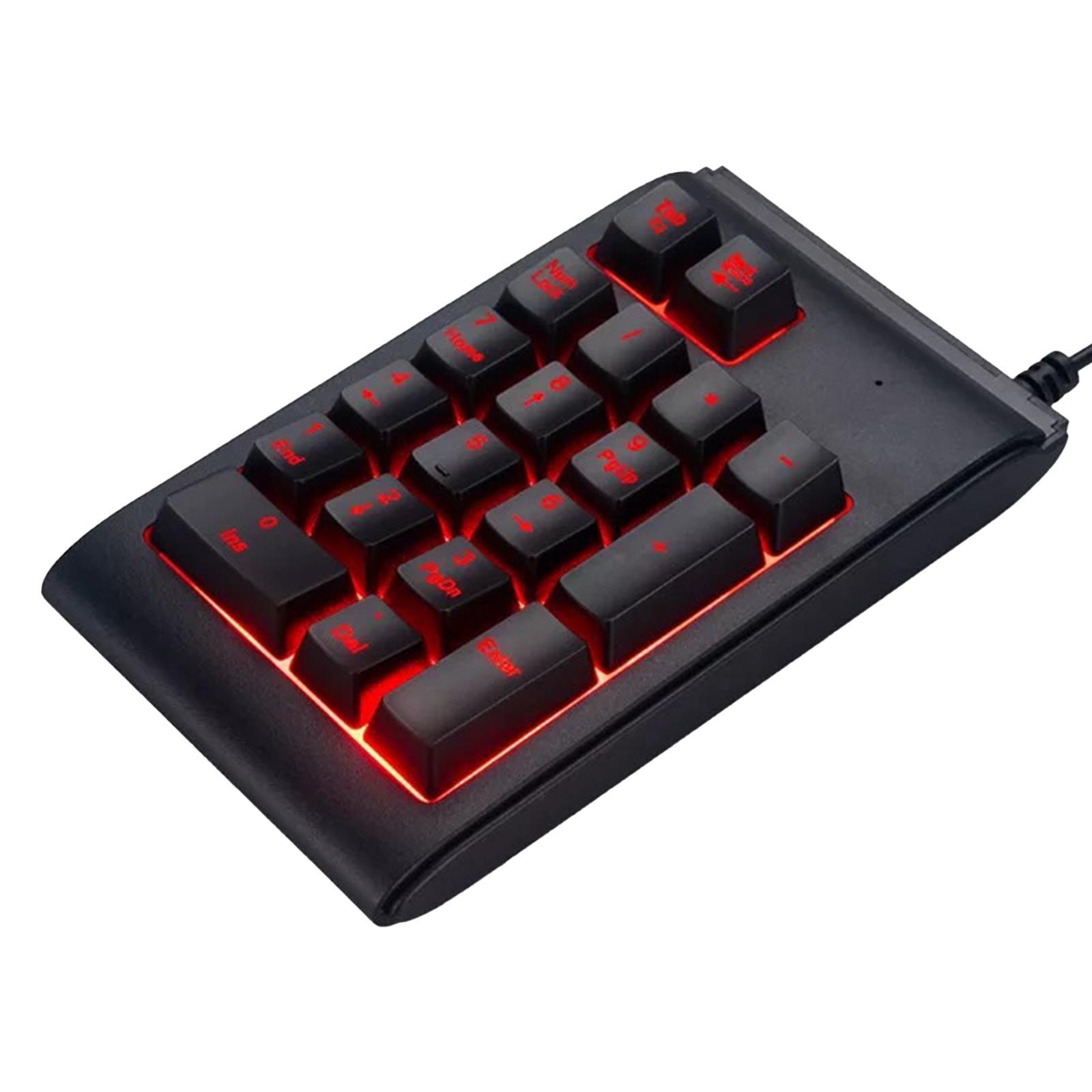 Portable Numeric Keypad 3 Colors Backlit Silent for Computer Laptop Notebook