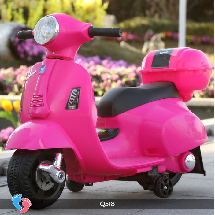 Xe máy vespa cho bé Xe máy điện trẻ em sử dụng chân ga