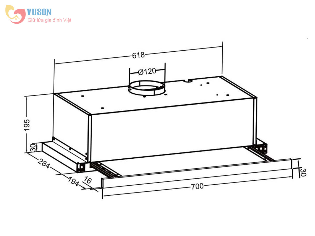 Máy Hút Mùi Eurosun 70AF85B - Hàng Chính Hãng