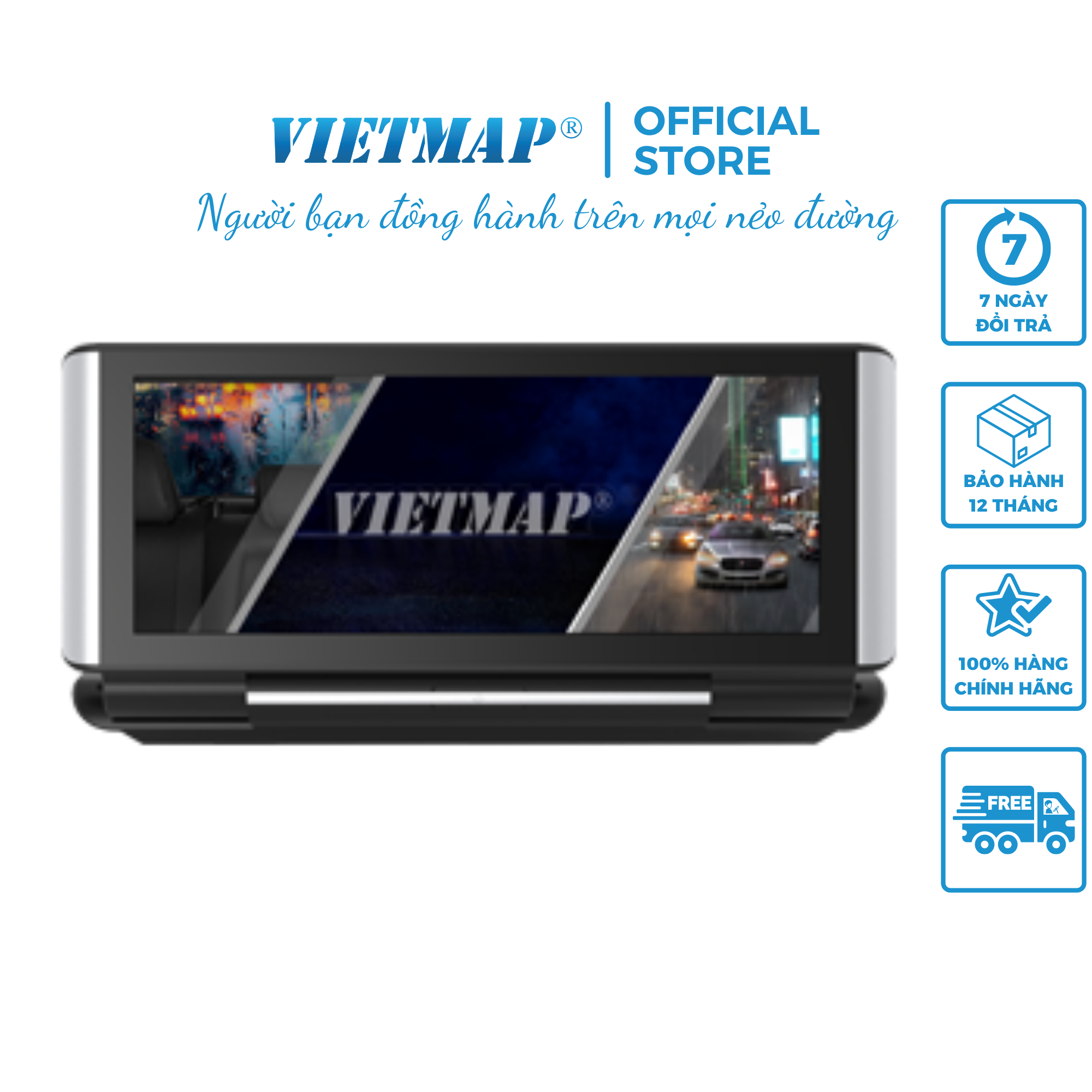 Camera Hành Trình VIETMAP D22 - Android- Định Vị Xe- Dẫn Đường S1- Phát Wifi- Truyền Video Online- Adas- Ghi Hình Kép