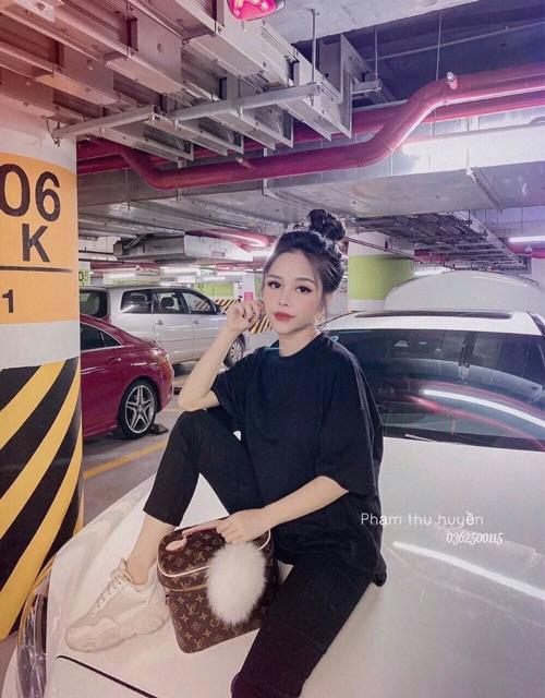 Sét áo kèm quần dập nổi Đen- cam- hồng