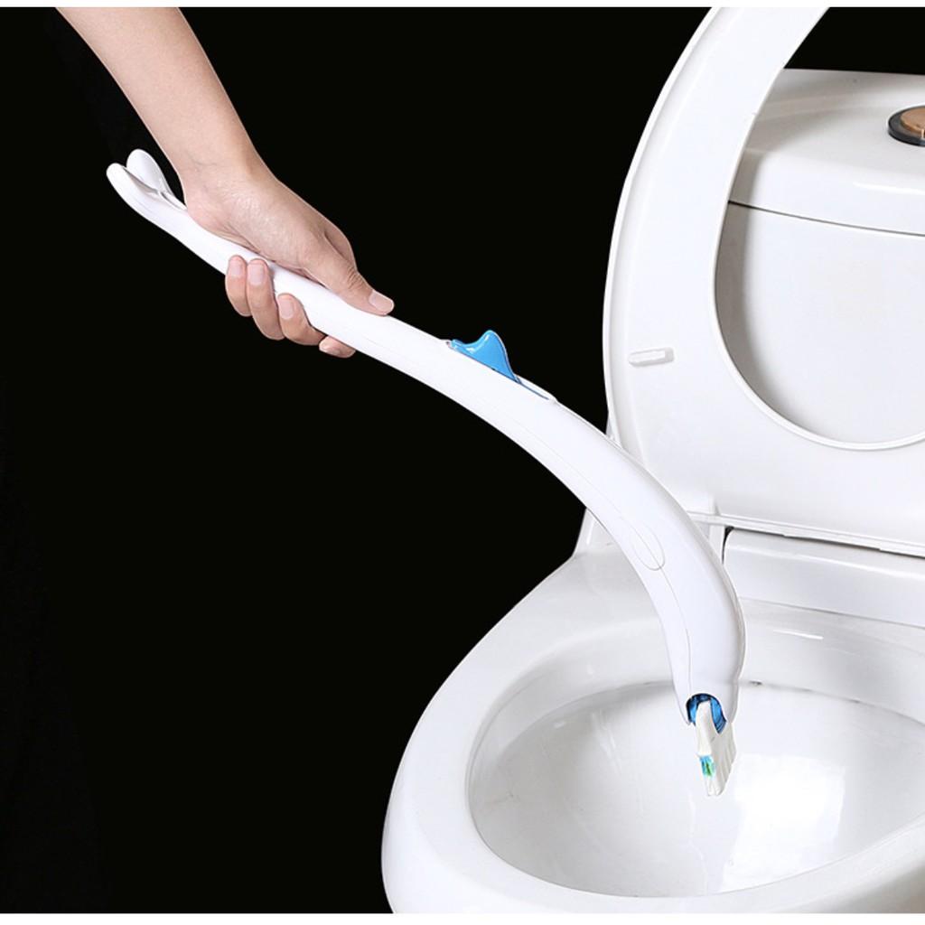 Bộ Bàn Chải Vệ Sinh Bồn Cầu Công Nghệ Nhật Bản - tặng 12 đầu lau, móc treo đa năng